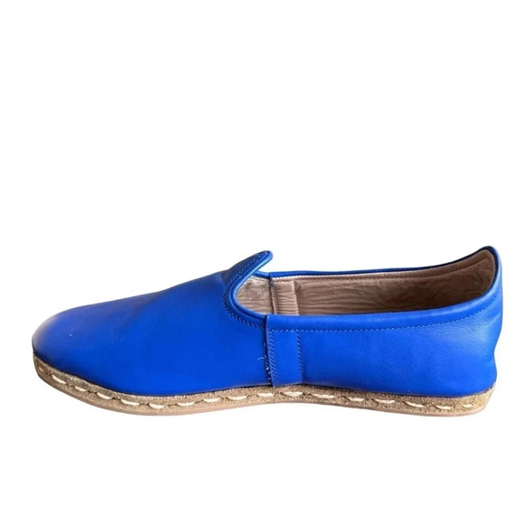 Atlantis Handmade Turkish Slip On Leather Flats In Royal Blue Womens size 7 - Picture 8 of 11